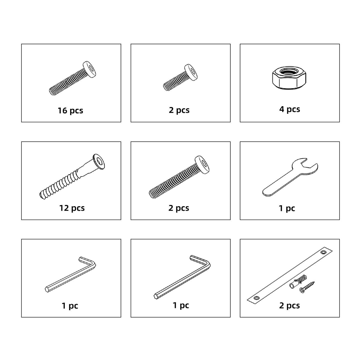 Screws Set for Over The Toilet Storage Shelf, HTS-04
