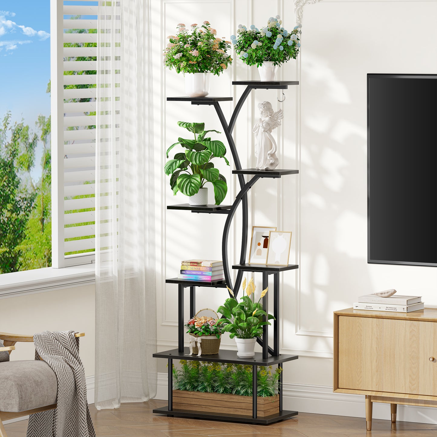 Plant Stand with Grow Lights, 67" Tall Plant Shelf Indoor