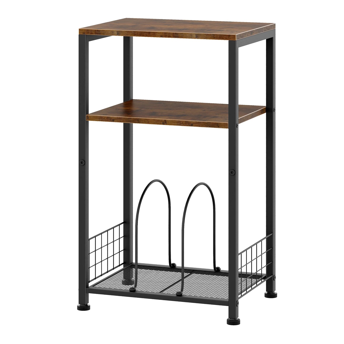 3-Tier End Side Table, Movable Record Player Stand with Vinyl Record Storage