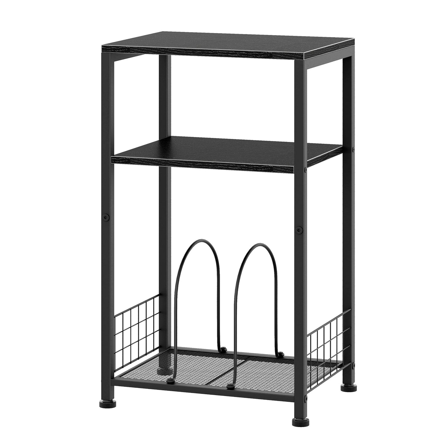 3-Tier End Side Table, Movable Record Player Stand with Vinyl Record Storage