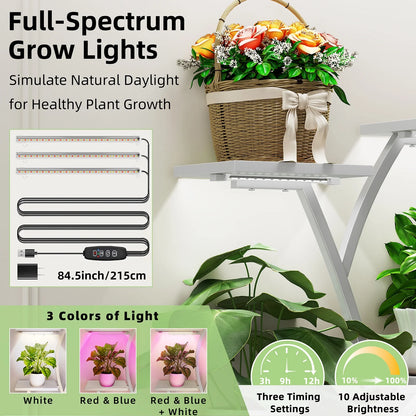 Plant Stand with Grow Lights, 67" Tall Plant Shelf Indoor