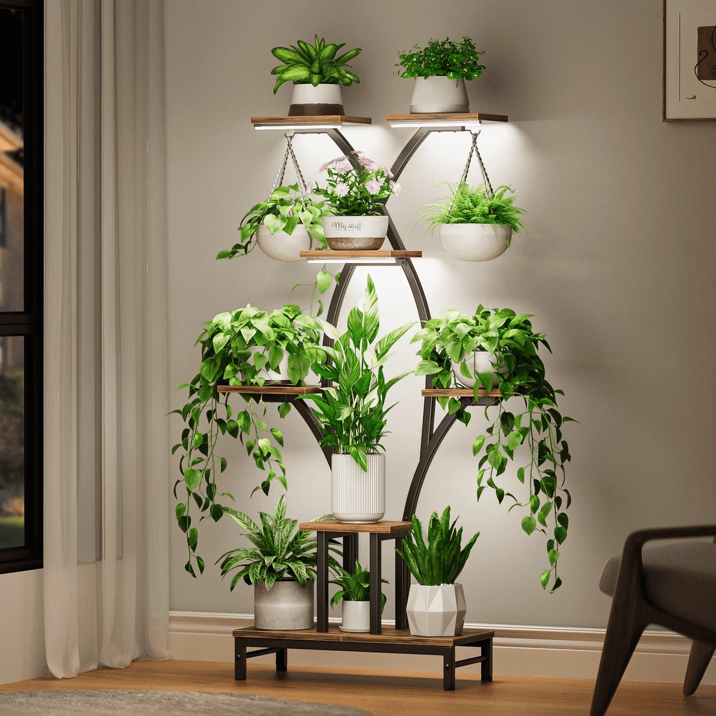 Plant Stand with Grow Light, Perfect for Living Rooms and Offices
