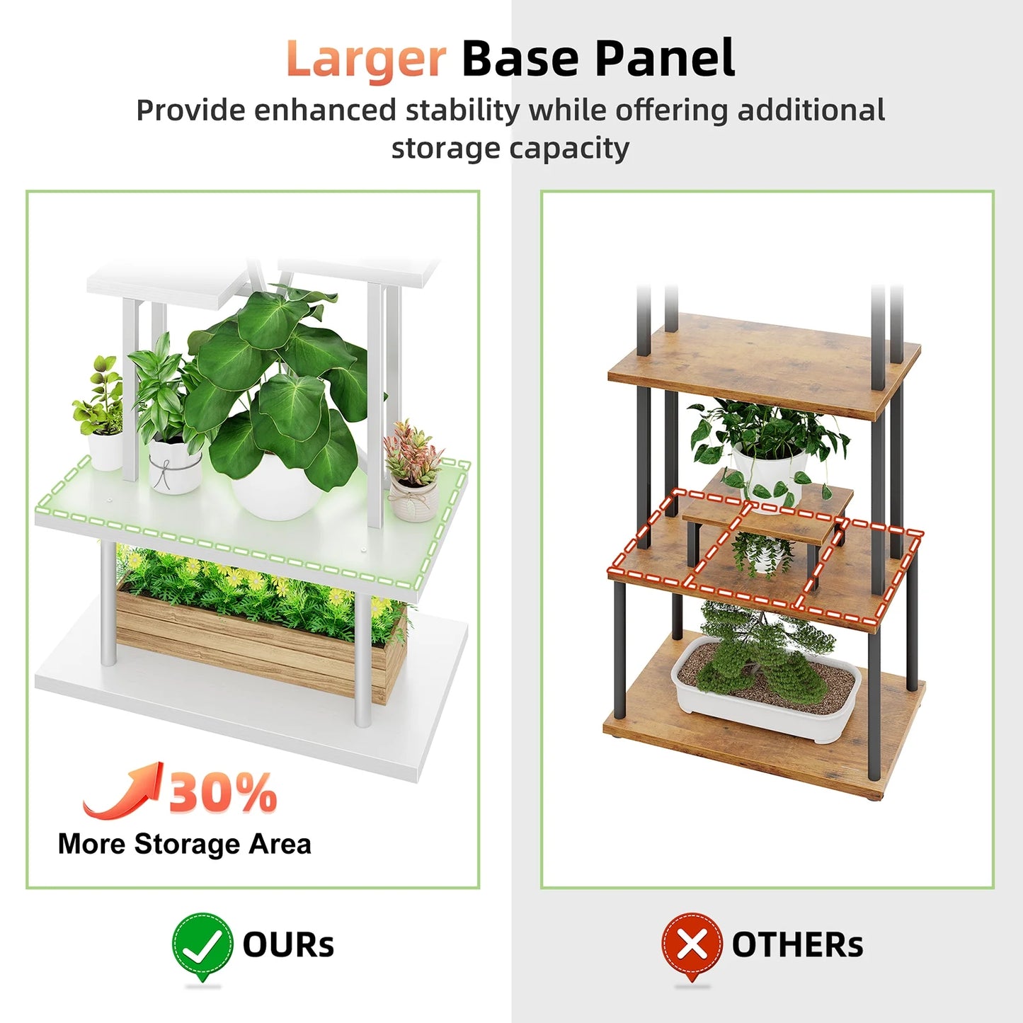 Plant Stand with Grow Lights, 67" Tall Plant Shelf Indoor