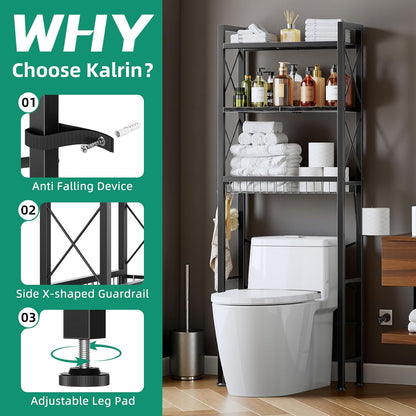 Over The Toilet Storage with X Shape Side Guardrail