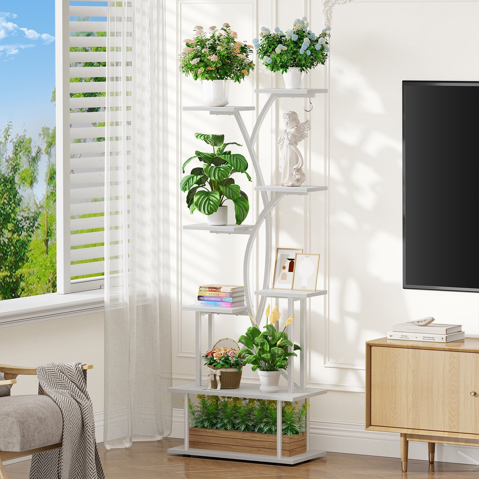 tall plant shelf indoor Plant Stand with Grow Lights, 67" Tall Plant Shelf Indoor – KALRIN
