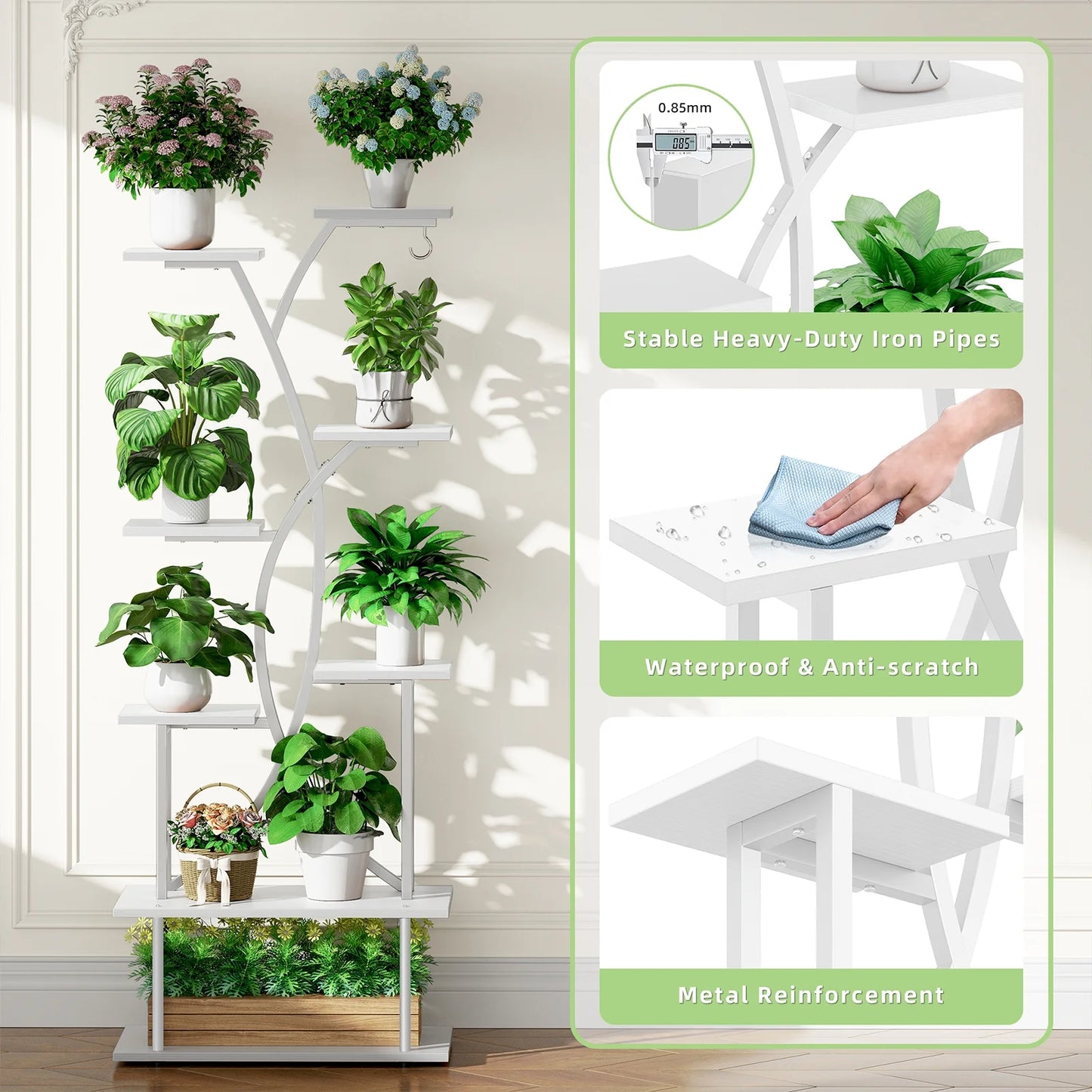 Plant Stand with Grow Lights, 67" Tall Plant Shelf Indoor