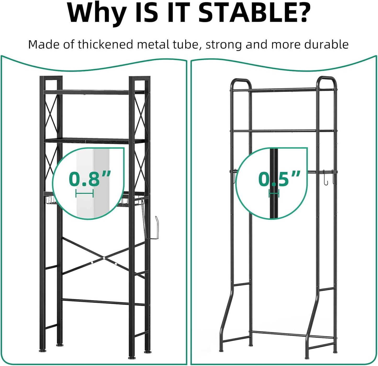 Over The Toilet Storage with X Shape Side Guardrail