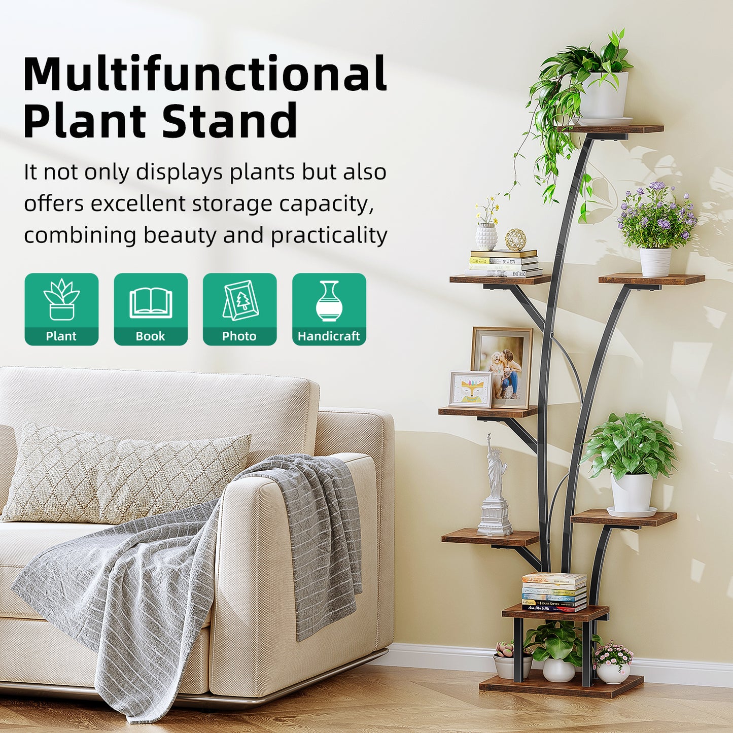 Plant Stand with Grow Light, Perfect for Living Rooms and Offices