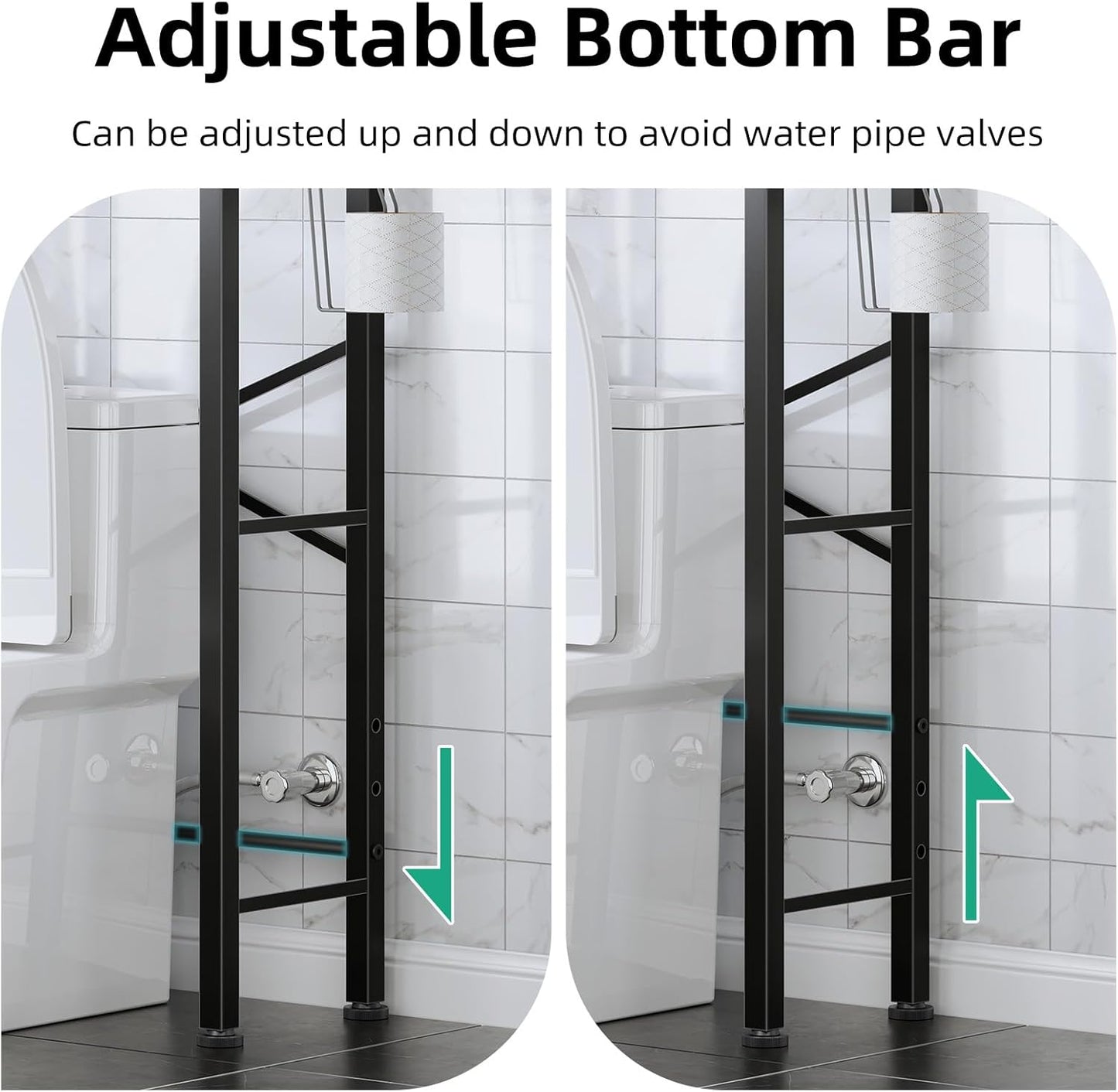 Over The Toilet Storage with X Shape Side Guardrail