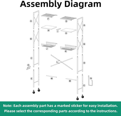 Over The Toilet Storage with X Shape Side Guardrail