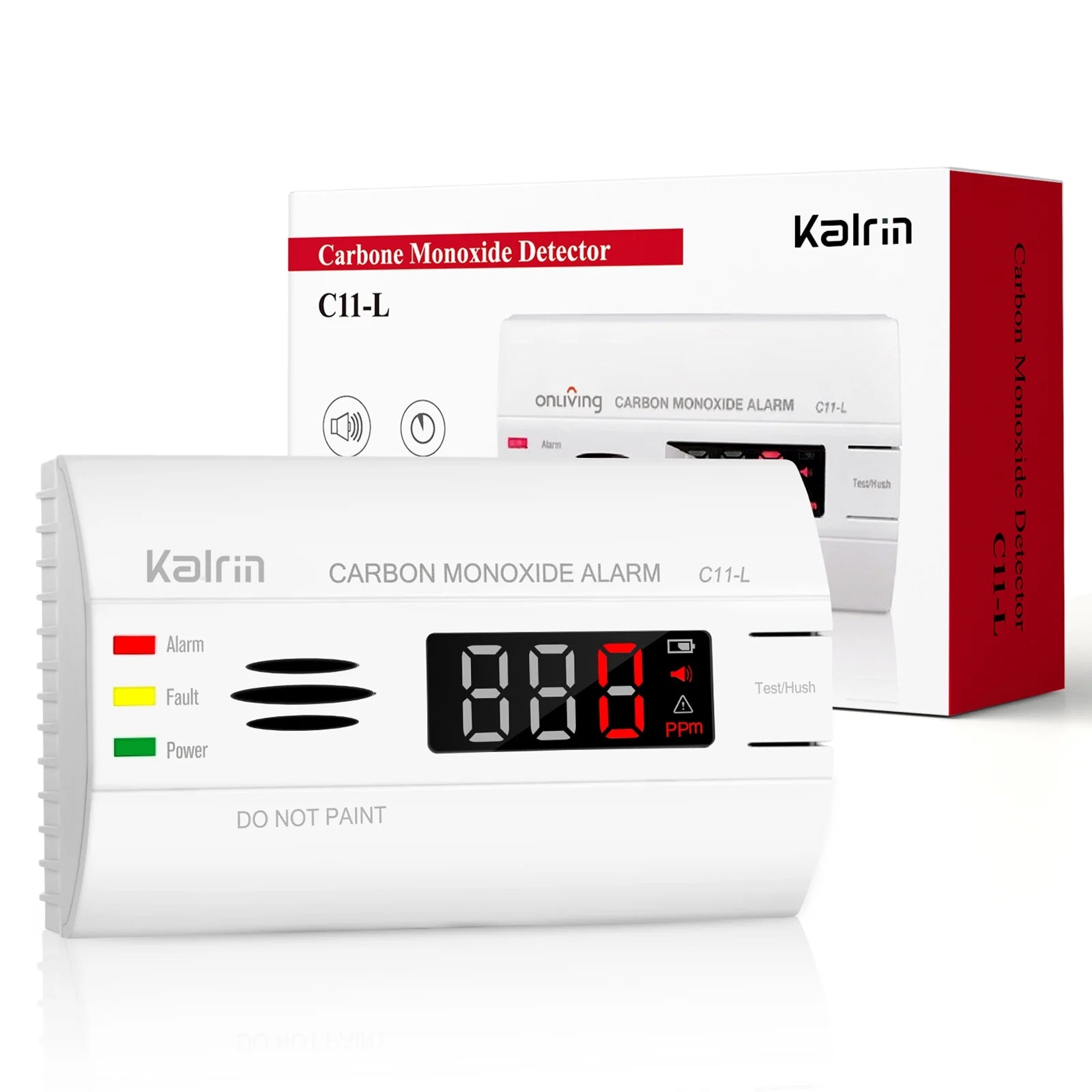 Club Kalrin Carbon Monoxide Detector with 10 Year Life, LED Display CO Alarm Detec ...